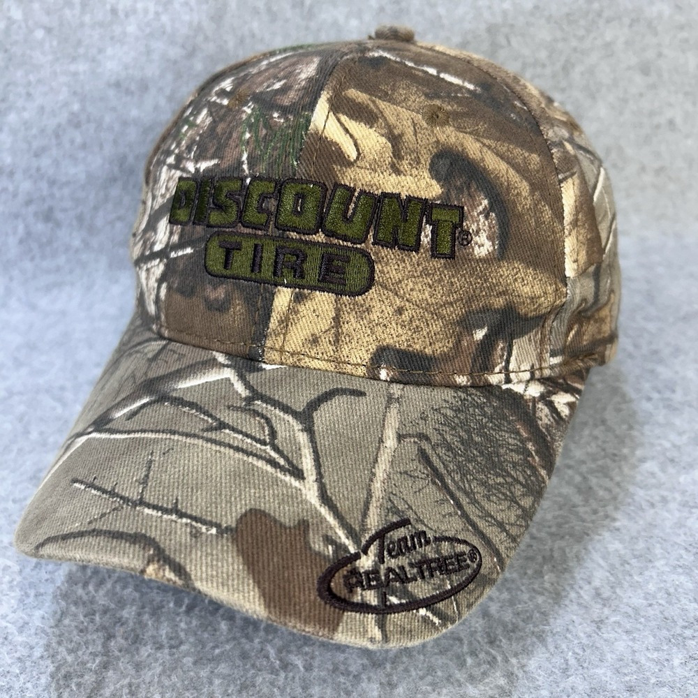 Discount Tire DRI-DUCK Camo Strapback Cap Embroidered Outdoor Hat